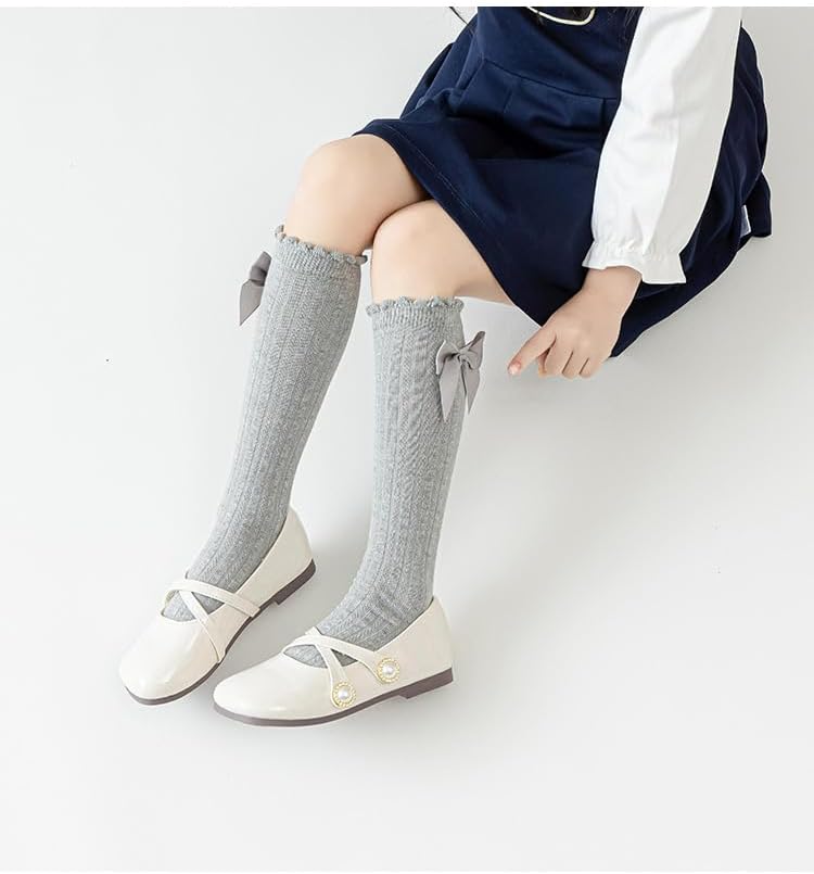 Toptim Kid Girls Knee High Stockings or Over Calf Socks Cotton Princess Tube Dress Socks - Image 4